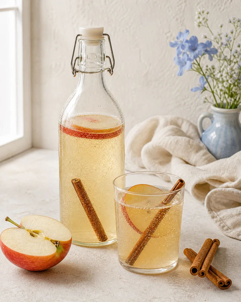 Apple & cinnamon kefir ready to serve