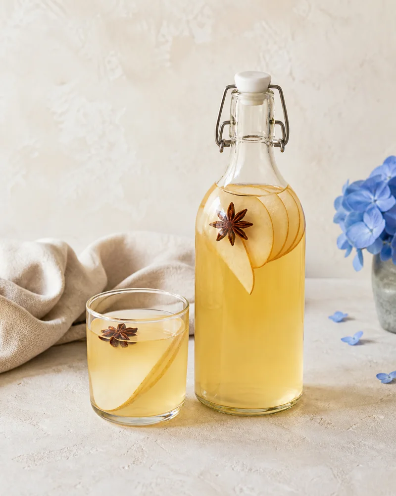 Pear & star anise kefir ready to serve